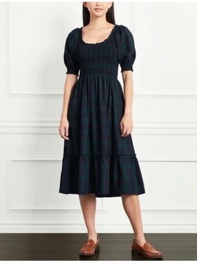 Hill House Louisa Dress in Blackwatch Tartan